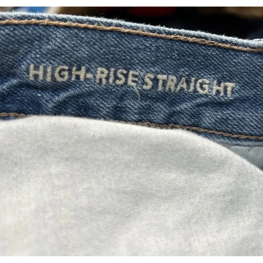 American Eagle‎ Stretch High Rise Straight Jeans Women's 12 Loose Fit NO Pilling